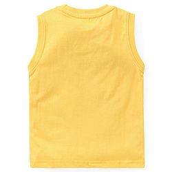 Babyhug Cotton Woven Half Sleeves Checked Shirt With Solid Sleeveless T-Shirt - Yellow