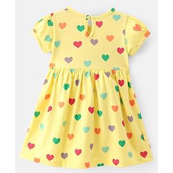 Babyhug Single Jersey Knit Half Sleeves Frocks with Polka Dot Print Bow Applique Pack of 2 - Multicolour