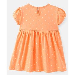 Babyhug Single Jersey Knit Half Sleeves Frocks with Polka Dot Print Bow Applique Pack of 2 - Multicolour