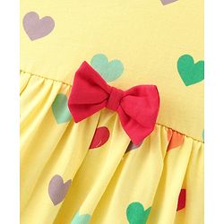 Babyhug Single Jersey Knit Half Sleeves Frocks with Polka Dot Print Bow Applique Pack of 2 - Multicolour