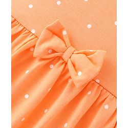 Babyhug Single Jersey Knit Half Sleeves Frocks with Polka Dot Print Bow Applique Pack of 2 - Multicolour