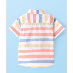 Babyhug Cotton Woven Half Sleeves Striped Shirt - Multicolor