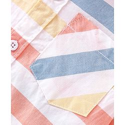 Babyhug Cotton Woven Half Sleeves Striped Shirt - Multicolor