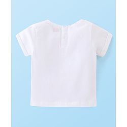 Babyhug 100% Cotton Knit Half Sleeves Text Print T-Shirt - White