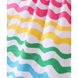 Babyhug Cotton Knit Half  Sleeves Top with Frill Detailing Wavy Print - Multicolour