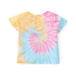 Babyhug Cotton Half Sleeves Tie and Dye T-Shirt With Foil Text Print - Multicolor