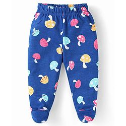 Babyhug Interlock Knit Heart & Polka Dot Printed Bootie Leggings Pack of 3 - Red Pink & Blue