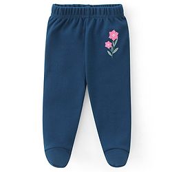 Babyhug Cotton Knit Interlock Footed Bootie Leggings Polka Dots & Deer Print Pack of 3 - Pink Purple & Blue