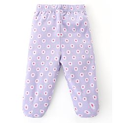 Babyhug Interlock Cotton Knit Footed Bootie Leggings Floral Print Pack of 3 - Multicolour