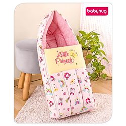 Babyhug 3 in 1 Baby Carry Nest Cum Sleeping Bag Little Princess Embroidery - Pink