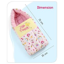 Babyhug 3 in 1 Baby Carry Nest Cum Sleeping Bag Little Princess Embroidery - Pink