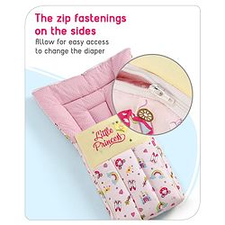 Babyhug 3 in 1 Baby Carry Nest Cum Sleeping Bag Little Princess Embroidery - Pink