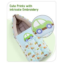 Babyhug 3 in 1 Baby Carry Nest Cum Sleeping Bag Little Princess Embroidery - Pink