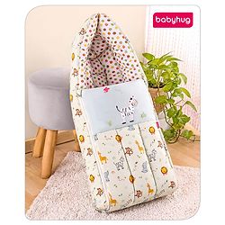 Babyhug 3 in 1 Baby Carry Nest Cum Sleeping Bag Little Princess Embroidery - Pink