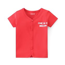 Babyhug 100% Cotton Knit Half Sleeves Front Open Vest Watermelon Print Pack of 3 - Multicolour