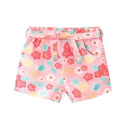 Babyhug Single Jersey Knit Mid Thigh Length Shorts with Floral Print - Pink