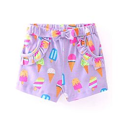 Babyhug Single Jersey Knit Mid Thigh Length Shorts Ice Cream Print - Purple