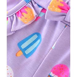 Babyhug Single Jersey Knit Mid Thigh Length Shorts Ice Cream Print - Purple