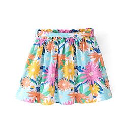 Babyhug Single Jersey Knit Mid Thigh Length Skirt with Floral Print - Multicolour