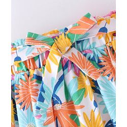 Babyhug Single Jersey Knit Mid Thigh Length Skirt with Floral Print - Multicolour