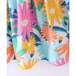 Babyhug Single Jersey Knit Mid Thigh Length Skirt with Floral Print - Multicolour