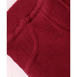 Babyhug Cotton Looper Knit Full Length Solid Jeggings - Red