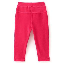 Babyhug Cotton Looper Knit Full Length Solid Jeggings - Fuchsia