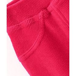 Babyhug Cotton Looper Knit Full Length Solid Jeggings - Fuchsia