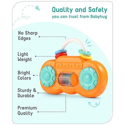 Babyhug Mini Radio Shape Baby Rattle - Yellow