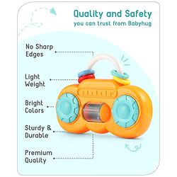 Babyhug Mini Radio Shape Baby Rattle - Yellow