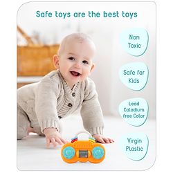 Babyhug Mini Radio Shape Baby Rattle - Yellow