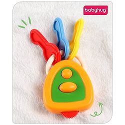 Babyhug Car Keys Shape Baby Rattle - Multicolour