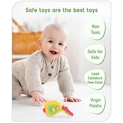 Babyhug Car Keys Shape Baby Rattle - Multicolour