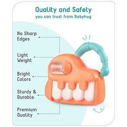 Babyhug Premium Mini Radio Shaped Baby Rattle  Yellow | Interactive Toy | Child-Safe, Non-Toxic | Enhances Grasping & Sensory Skills | Gift for 3+ Months | BIS Certified