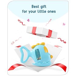 Babyhug Helicopter Shaped Baby Rattle - Blue | Fun, Lightweight & Engaging Toy for Infants | Enhances Grasping & Sensory Skills | Non-Toxic | BIS Certified