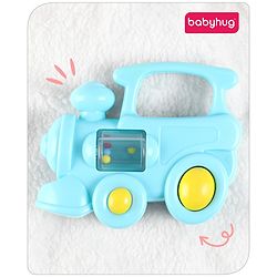 Babyhug Helicopter Shaped Baby Rattle - Blue | Fun, Lightweight & Engaging Toy for Infants | Enhances Grasping & Sensory Skills | Non-Toxic | BIS Certified