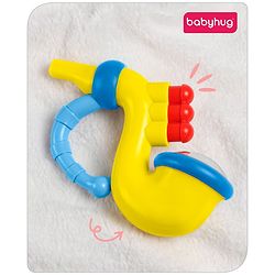 Babyhug Trumpet Shape Baby Rattle - Yellow & Blue