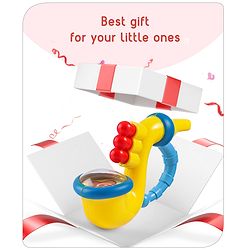 Babyhug Trumpet Shape Baby Rattle - Yellow & Blue