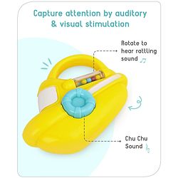 Babyhug Speed Boat Baby Rattle- Yellow