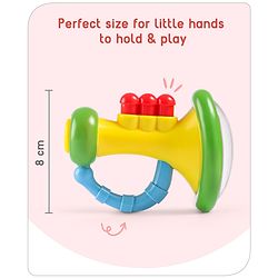 Babyhug Trumpet Shape Baby Rattle - Yellow & Green