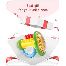 Babyhug Trumpet Shape Baby Rattle - Yellow & Green