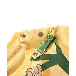 Babyhug Cotton Knit Half Sleeves  T-Shirt Monkey  Graphics- Yellow