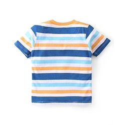 Babyhug Cotton Knit Half Sleeves  T-Shirts Striped & Text Graphics Pack of 3 - Multicolour