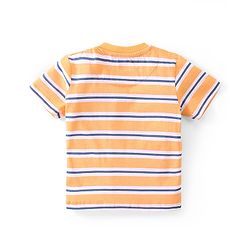 Babyhug Cotton Knit Half Sleeves  T-Shirts Striped & Text Graphics Pack of 3 - Multicolour
