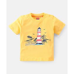 Babyhug Cotton Knit Half Sleeves T-Shirts Boat  Tree & Lighthouse Graphics Pack of 3 - Multicolour
