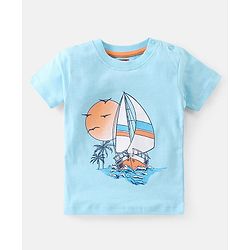 Babyhug Cotton Knit Half Sleeves T-Shirts Boat  Tree & Lighthouse Graphics Pack of 3 - Multicolour