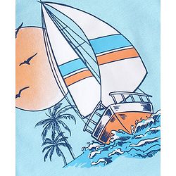 Babyhug Cotton Knit Half Sleeves T-Shirts Boat  Tree & Lighthouse Graphics Pack of 3 - Multicolour