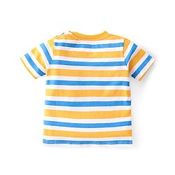 Babyhug Cotton Knit Half Sleeves T-Shirt Stripes & Tiger Graphics Pack of 3 - Multicolour