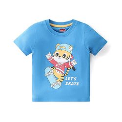 Babyhug Cotton Knit Half Sleeves T-Shirt Stripes & Tiger Graphics Pack of 3 - Multicolour