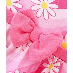 Babyhug 100% Cotton Single Jersey Knit Sleeveless Frock With Bloomer Floral Print - Pink